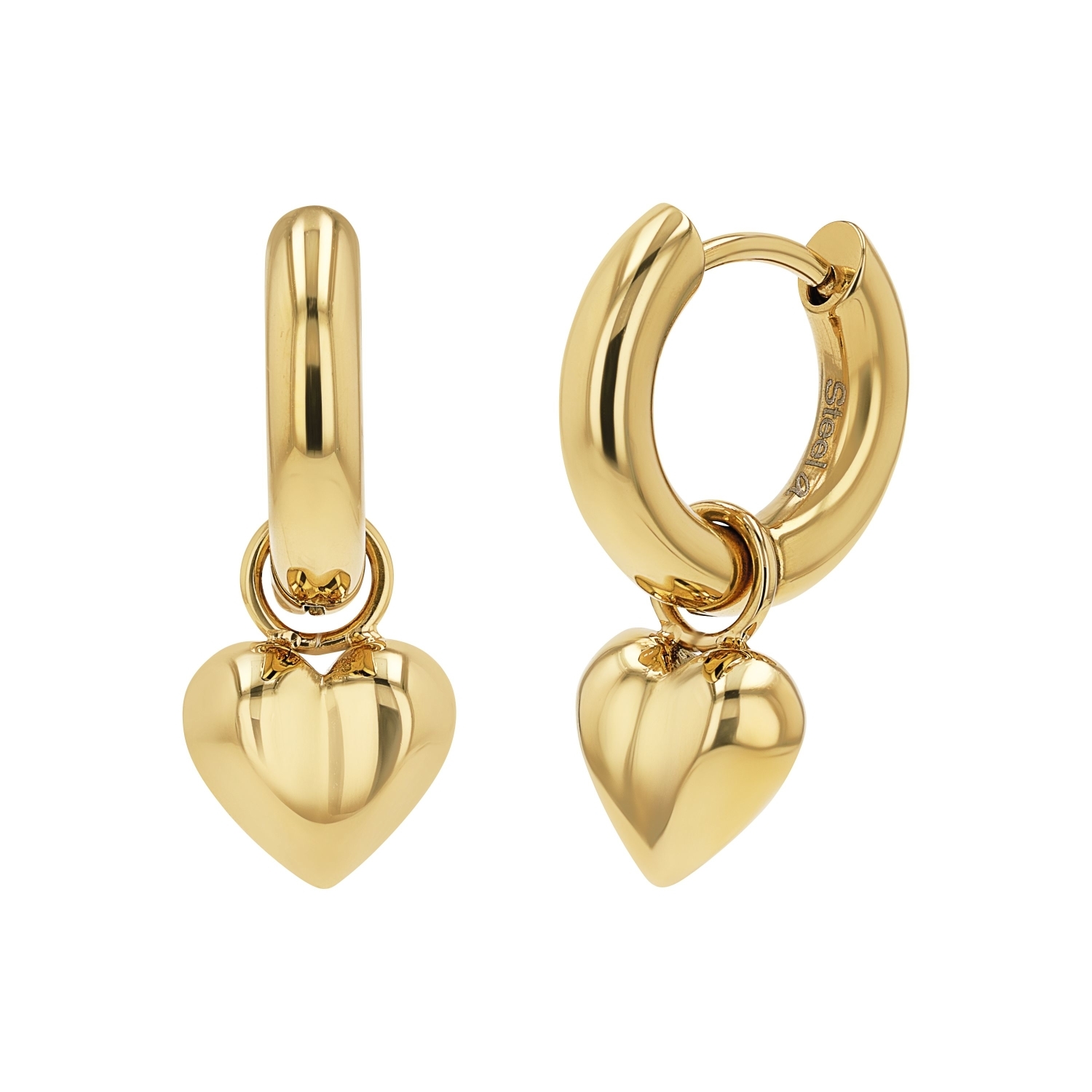 Creolen für Damen, Edelstahl | Herz